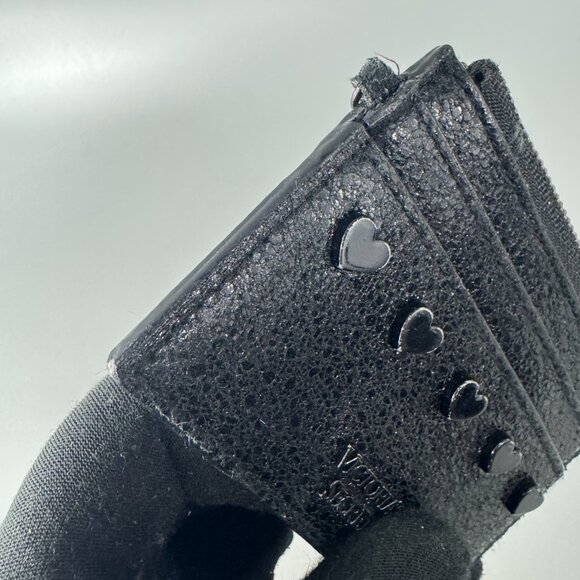 VICTORIA SECRET METALLIC CRACKLE HEART KEYCHAIN CARD CASE - Picture 13 of 14